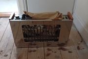 Mid Century Modern Chrome Bar Heater.  Fully Working Vintage 1970s Electric Fire . Still in the box. Pristine condition
