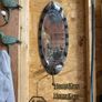 Vintage oval wall mirror sconce Image 3
