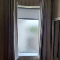 Pale grey curtains