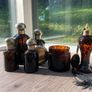 Vintage Amber Tortoiseshell Glass Dressing Table or Vanity Set of 6 Pieces Image 3