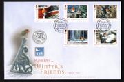 2004 Isle of Man Robins Winters Friends by Jeremy Paul Commemorative Stamps First Day Cover (FDC)