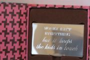 Slogan Engraved Holder, Silver Card Case        -  Gifts, Novelty Items