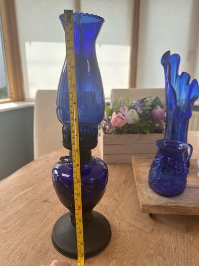 Vintage cobalt blue and Opaline glass
