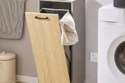 Laundry Cabinet Linen Cupboard With Fold-Out Laundry Bag