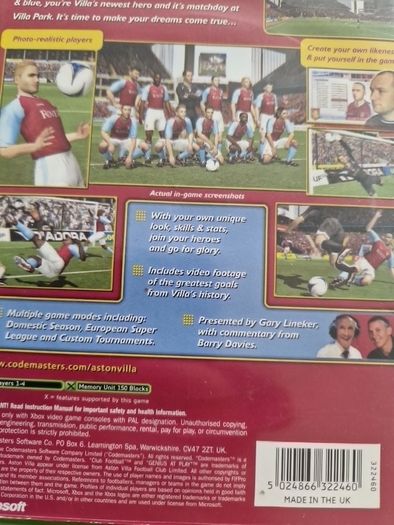 Aston Villa 2003 2004 season Club Football Xbox Original Games Original