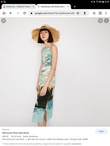 Stunning Warehouse - SILK Blend Dress - Fits UK 8 to 10 - BNWT RRP 149