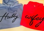 Wifey Hubby Couples Matching Soft Unisex Hoodies Red And Blue Colors Great Gift For Wedding