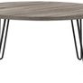 Owen Retro Round Coffee Table Distressed Grey Oak - 3615307comuk Image 3