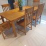 Large Extending Solid Oak Table and 6 Chairs Image 2