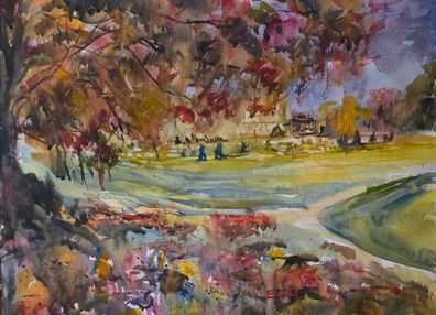 powerscourt autumn watercolour