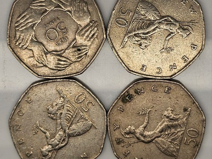 GB 1973 1979 1969 1984 50p Coin Lot