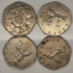GB 1973 1979 1969 1984 50p Coin Lot