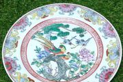 Qianlong Chinese Antique Plate 10 Inch 26cm Paradise Birds Flowers