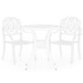 3 Piece Bistro Set Cast Aluminium White Image 2
