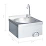 Hand Wash Sink with Faucet and Soap Dispenser Stainless Steel Image 3