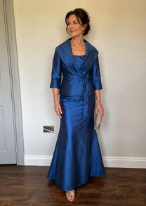 Navy 100% Silk Mother of the Bride Three Piece