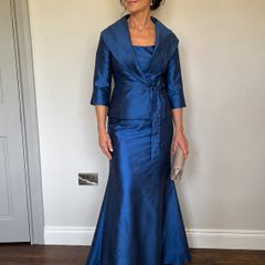 Navy 100% Silk Mother of the Bride Three Piece