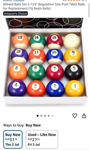Pool Table Balls