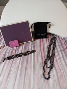 Ted Baker Dark Pearl-Style Necklace & Bracelet Set