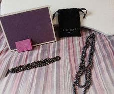 Ted Baker Dark Pearl-Style Necklace & Bracelet Set