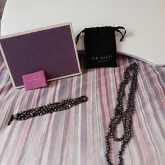 Ted Baker Dark Pearl-Style Necklace & Bracelet Set