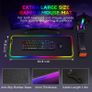 RGB Gaming Mouse Mat Pad, Large Thick  XXXL Extended Led Mousepad with NonSlip Rubber Base, Soft Computer Keyboard Mice Mat for Macbook, PC, Laptop, Desk Black Image 4