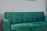 Luxury Velvet Sofa Bed with Golden Legs green
