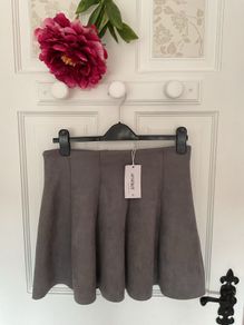 skirt grey suede effect skirt my Haily band size small 10/12