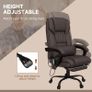 6-Point Massage Office Chair, PU Leather Desk Chair with Adjustable Height and Footrest for Home Office, Brown Image 4