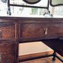 Antique oak desk and Edwardian triple mirror Image 5