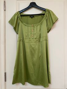 Savida green satin dress - size 16 - new