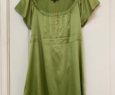 Savida green satin dress - size 16 - new