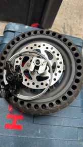 Rear Wheel with Flat Tire + breaking disc and brake calliper for Electric Scooter