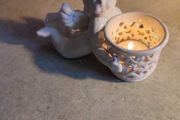 Small angel figurines candle holder