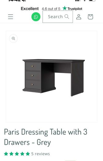 Paris Grey Desk