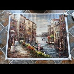 Painting with palette knife - Signed