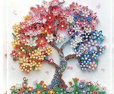 5D DIY Diamond Painting Kit  Flower Tree Design