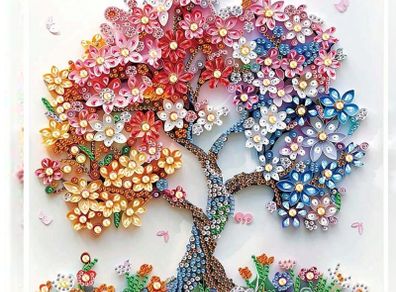 5D DIY Diamond Painting Kit  Flower Tree Design