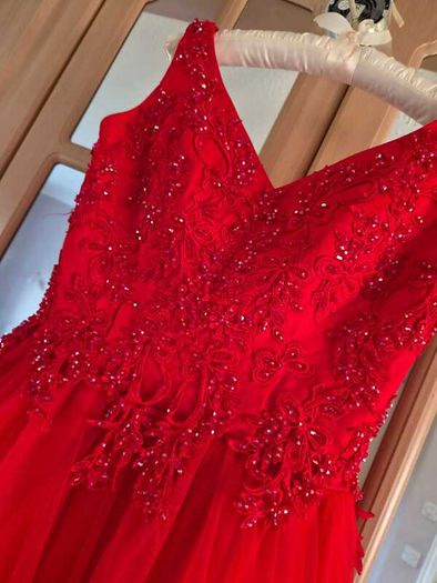 red confirmation dress