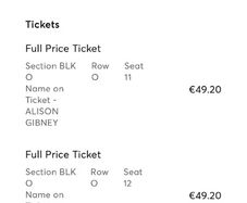 Mary Black - Slan Tour Tickets (national stadium) WILL ACCEPT OFFERS