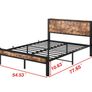 Double Bed Frame with Wooden Storage Shelf Headboard Image 8