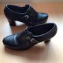 Pitillos Ladies black leather high block heel shoes Eu 39 Uk 6 Image 5