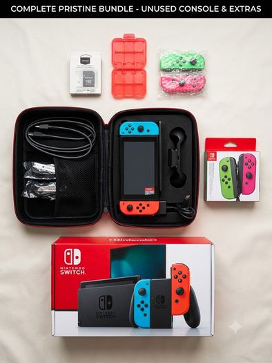 Nintendo Switch Bundle - Pristine V2 (4 Joycons + Mario Kart + 512GB)
