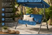 Outdoor Garden Swing Bench with Canopy  2 Seater 140cm  Hollywood Swing 200kg