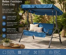 Outdoor Garden Swing Bench with Canopy  2 Seater 140cm  Hollywood Swing 200kg