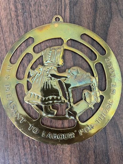 Vintage Decorative Brass Plaque