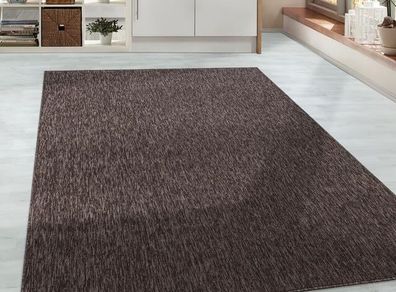 Rug Brown Plain Mottled Design 200 x 290,  - Bedroom Rug Short Pile