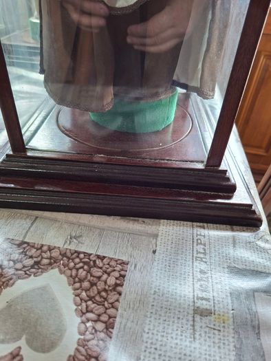 Collector's Porcelain Doll, In A very Large Mahogany Display Case, PRICE IS FOR 1 ONLY these came from a Pub contents,