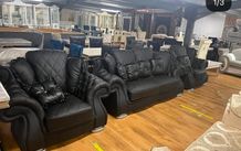 Black 3 & 2 Seater Sofa Suite  Excellent Condition