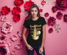 Knock Knock it's prosecco o'clock ladies t-shirt